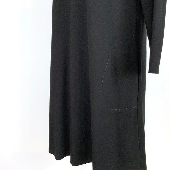 J McLaughlin Black Ponte Knit A-Line Flare Long Sleeve Dress Size Large - Picture 6 of 16